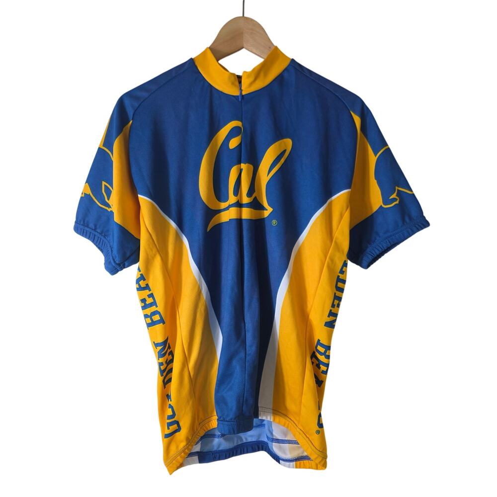 UNIVERSITY OF CALIFORNIA Bears Blue Yellow Lightweight Cycling Top Men's SZ M